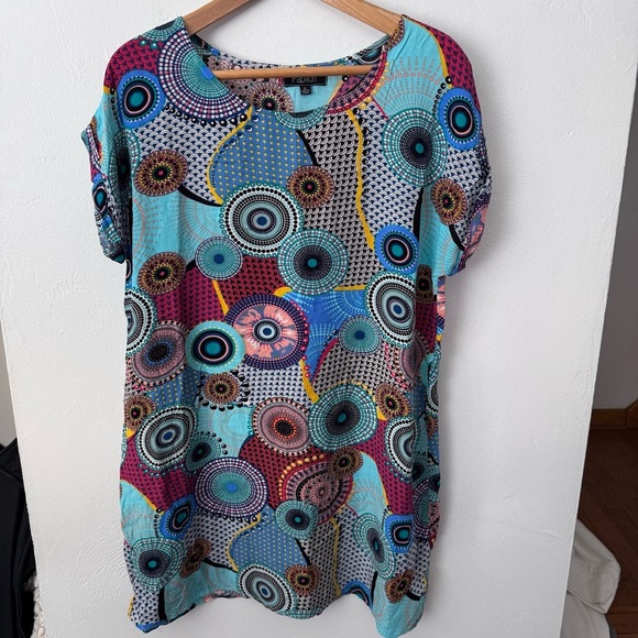 Papillon Mandala pattern multi color midi dress Size XL - Picture 1 of 5